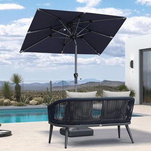 PURPLE LEAF Patio Umbrella Outdoor Table Umbrella Aluminum Frame Market Umbrella Sun Umbrella with 8 Sturdy Ribs - 1 of 4