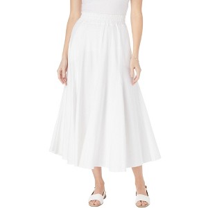 Woman Within Wide Elastic Waist Skirt - 1 of 4