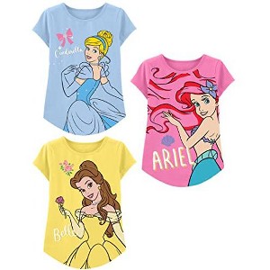 Disney Disney Princess Girls T-Shirt (Sets) Jasmine Ariel Tiana Snow White Belle Rapunzel Cinderella Mulan Aurora Moana Clothes - 1 of 4