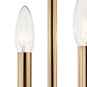 Delvin 31.75 Inch 4 Light Foyer Pendant with Clear Glass in Champagne Bronze and White - 1 of 4