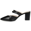 Journee Signature Womens Genuine Leather Kaitlynn Mules Low Block Heel Almond Toe Pumps - 2 of 4