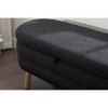 ModernLuxe Velvet/Boucle Fabric Storage Bench with Wood Legs - Ideal for Living Room & Bedroom - 4 of 4