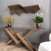 HomeStock Parametric 36 inch Floating Shelf TV Unit Modern Geometric Wooden Wall Piece Decor Natural Oak Color 3D Wavy Living and Gaming Room Shelf - 4 of 4