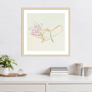 Amanti Art Hand And Flower II by Melissa Wang Framed Wall Art Print - 1 of 4