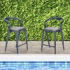 Bar Stools Set of 2, Outdoor Aluminum Frame Patio Bar Chairs for Indoor or Outdoor Use - 2 of 4