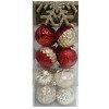 Shatter Resistant Christmas Ornaments, Red & Gold, 52-piece Set - 4 of 4