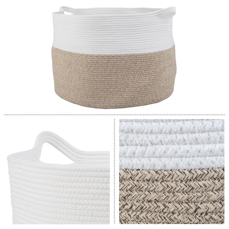 Home-Complete XL Woven Rope Basket Natural, 4 of 8