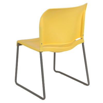 Yellow Ergonomic Armless Stacking Reception Chair