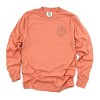 Embroidered Turkey Sparkles - Women's Garment Dyed Long Sleeve - 3 of 4