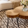 JIONJOY Farmhouse Nesting Coffee Table Set - 2-Piece Round Tables with Stump Pattern - 2 of 4