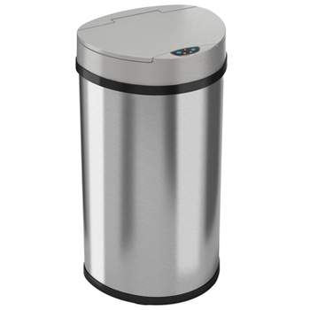 iTouchless Stainless Steel Sensor Trash Can w/AbsorbX Odor Control 13 Gal Silver IT13HX