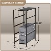 Sorbus 4 Drawers Narrow Dresser - with Steel Frame, Wood Top & Easy Pull Fabric Bins for Small Spaces, Closets, Bedroom, Bathroom & Laundry - 3 of 4