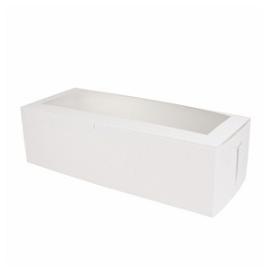 O'Creme White Log Box with Window, 11.25" x 7" x 5.25" - Pack of 5 - 1 of 3