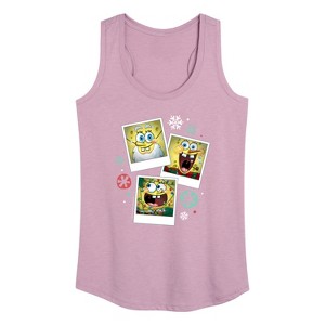 Women's - SpongeBob SquarePants - Christmas Photo Collage Graphic Racerback Tank - 1 of 4