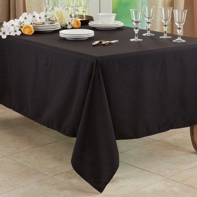 Black Solid Color Everyday Fabric Tablecloth