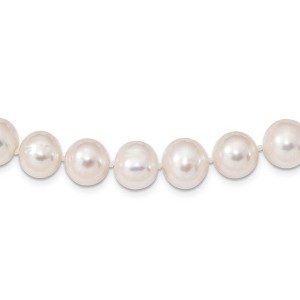 Black Bow Jewelry 10-11mm, White FW Cultured Pearl & Sterling Silver Clasp Necklace - 1 of 4