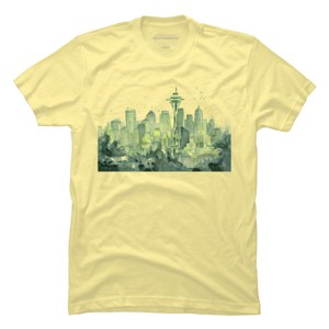 Men's Design By Humans Seattle Space Needle Watercolor By OlechkaDesign T-Shirt - 1 of 3