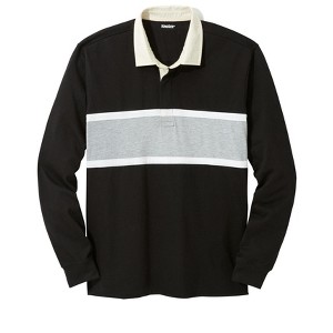 KingSize Men's Big & Tall Long-Sleeve Rugby Polo - 1 of 4