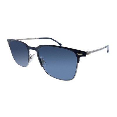 Hugo Boss BOSS 1019/S FLL Unisex Rectangle Sunglasses Matte Blue 54mm