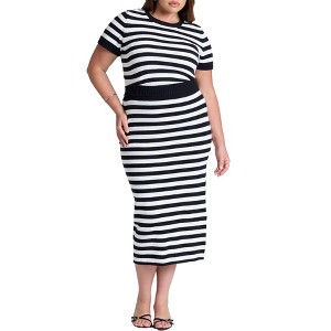 ELOQUII Elements Women's Plus Size Midi Sweater Skirt - 1 of 2