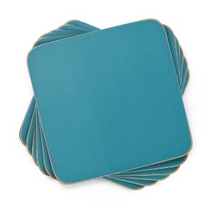 Pimpernel Evergreen Coasters - Set of 6 Nature-Inspired Drink Cushions with Cork Back - 4" x 4" Heat-Resistant & Spill-Safe Mug Mats - 1 of 4