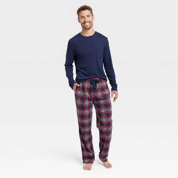 Kingsize Men's Big & Tall Jersey Knit Plaid Pajama Set - Tall