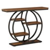 Resenkos Wood Console Table, Entryway Table, Industrial Sofa Table with Metal Frame， Brown Brown And Black - 3 of 4