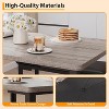 Dining Table Set for 4, 3-Piece Kitchen Table with 2 Upholstered Benches, Space-Saving Dinette for Dining Room, Apartment, Small Space - 3 of 4