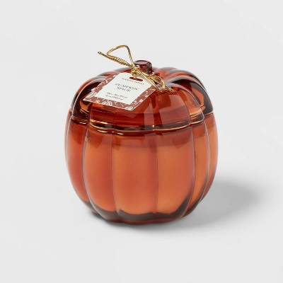 12oz Medium Glass Figural Pumpkin Spice Candle Orange - Threshold™