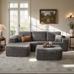 XIZZI Modular Sectional Sofa Couch, L/U-Shape Upholstered Couch, Modern Minimalist Couches for Living Room, Free Combination Deep Seat Corner Couch - 1 of 4