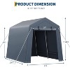 GustoWave 7x10 FT Portable Outdoor Storage Shed, UV-Resistant Carport for Motorcycle, Firewood - 2 of 4