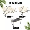 3-Piece Wicker Patio Bistro Set with Glass Top Side Table and Cushioned Rattan Chairs for Outdoor Balcony, Porch, Backyard – Beige(A) - 2 of 4