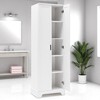 Tall Storage Cabinet with Adjustable Shelves and Anti-Tip Device, Freestanding Organizer with Double Doors for Bathroom, Kitchen, or Dining Room - 4 of 4
