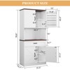 Gymojoy 71¡° Kitchen Hutch Storage Cabinet with Power Outlet Microwave Stand 6 Hanging Shelves - 2 of 4