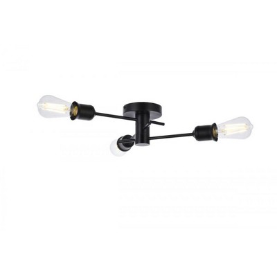 Elegant Lighting Xavier 3 lights flush mount in black