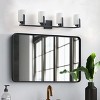 Modern 4-Light Bathroom Vanity Light Fixture, Matte Black Wall Sconce with Frosted Glass Shades - 3 of 4