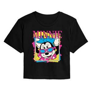 Women's - Disney - Minnie Retro Cropped Graphic T-Shirt - 1 of 4