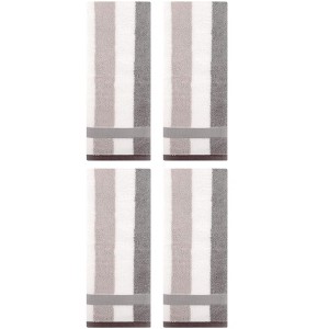 REGALWOVEN Striped Absorbent Soft Cotton Hand Towels for Bathroom 4 Pack - 1 of 4