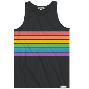 Tipsy Elves Men's Charcoal Rainbow All the Way Tank Top: Size Small - 1 of 3