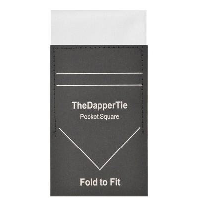 TheDapperTie - Men's Cotton Flat Pre Folded Pocket Square on Card