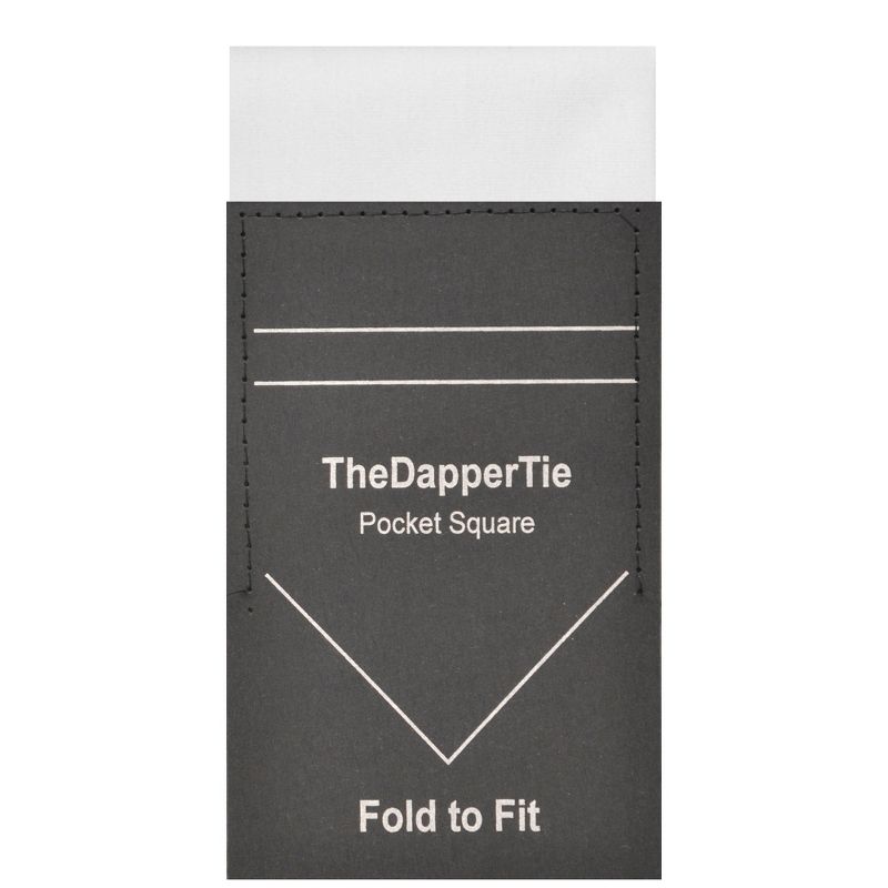 TheDapperTie - Men's Cotton Flat Pre Folded Pocket Square on Card, 1 of 4