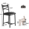 WhizMax Bar Stools Set of 4, PU Upholstered, X-Backrest, Metal Footrest, Black Counter Height for Dining Room, Coffee Shop - 2 of 4