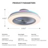 Ludomide 19.7" Low Profile Ceiling Fan with Dimmable RGB-LED Lights, Remote/App/Voice Controls, Smart Bladeless for Living Room & Bedroom - 4 of 4