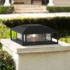 John Timberland Gregor 6" High Modern Outdoor Pier Mount Light Fixture Porch House Exterior Outside Weatherproof Black Seeded Glass Shade Front Door - 2 of 4
