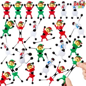 Joyfy Christmas Sticky Climber Toys – 24-Pack Stretchy Sticky Hands (4 Festive Designs) – Holiday Party Favors & Stocking Stuffers - 1 of 4