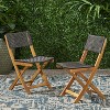 XINGHANZHENXUAN Gray 2-Piece Foldable Wicker Patio Chairs, Frame with Handwoven Seat, Weather-Resistant Chairs for Garden, Poolside, Backyard - 3 of 4