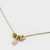 14K Gold Dipped Cubic Zirconia Rondelle Initial Necklace - A New Day™ Gold - 4 of 4