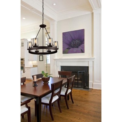 Oil Rubbed Bronze 6-Light Chandelier with Clear Glass Shades