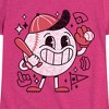 Girls' - Instant Message - Baseball Mascot Fitted Short Sleeve Graphic T-Shirt - 2 of 4