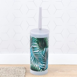 Evideco French Home Goods Decorative Toilet Brush & Holder - Available in 6 Unique Designs - Durable Plastic, Compact Size, Easy to Clean - 1 of 4